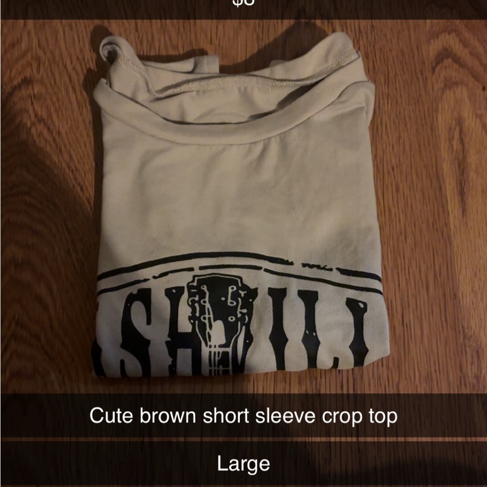Beige Graphic Short Sleeve Crop Top
